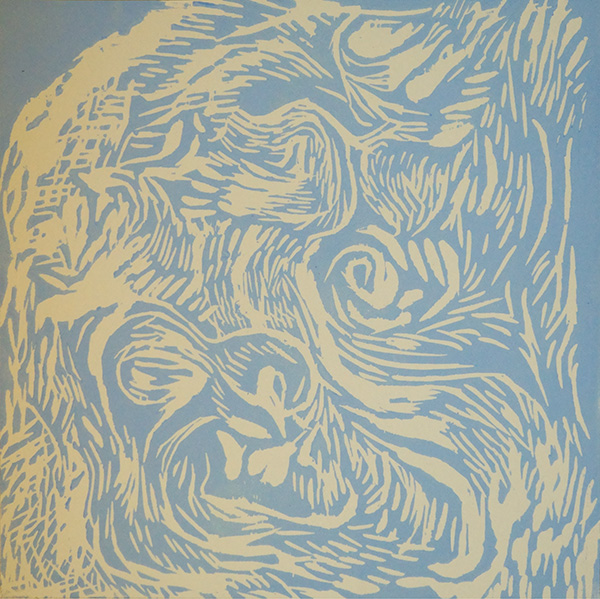 5. La tempesta, Woodcut print on paper, 35x35cm, 2024